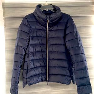 Women's SAVE THE DUCK Puffer Jacket Size Large Navy EUC
